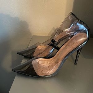 Black PVC Pumps by Azalea Wang “Cinderella Heels”